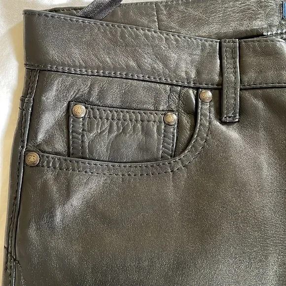 Ralph Lauren Butter Soft Black Leather Jeans, size 31 - Picture 6 of 6